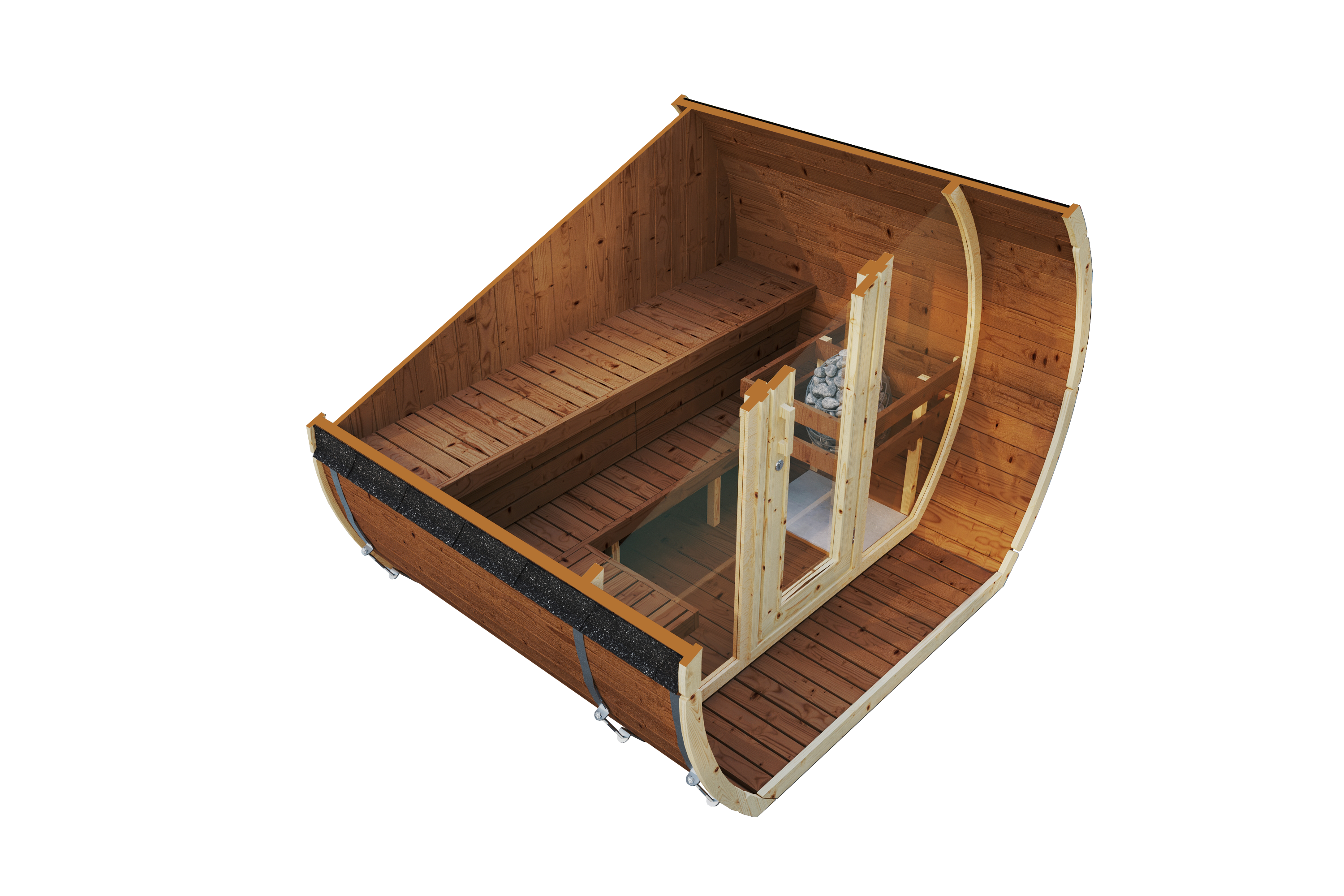 Outdoor Sauna AURORA 200 Thermoholz – **Platin Version**